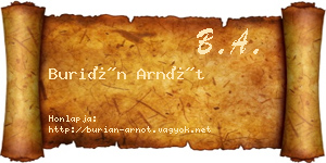 Burián Arnót névjegykártya